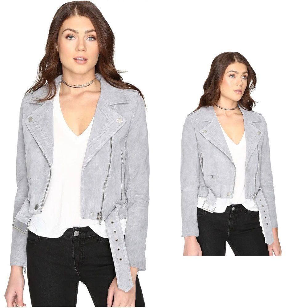 NWT BLANKNYC Suede Moto Jacket in grey - Picture 3 of 14